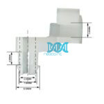 Panel Clip Right Hand(Rod)5mm - 10 Pieces White