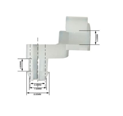Panel Clip Right Hand(Rod)5mm(100 pieces) White