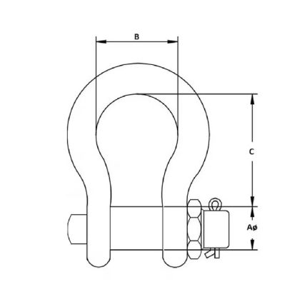 Euro Bow Shackle 6mm 316 Stainless Steel