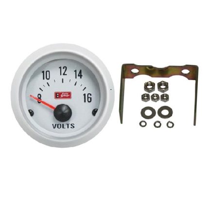 Auto Gauge 52mm Voltage Gauge Silver/Silver