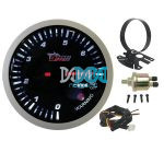 Dragon Gauge 60mm Electronic Oil Pressure Gauge With Sensor Sil/Black