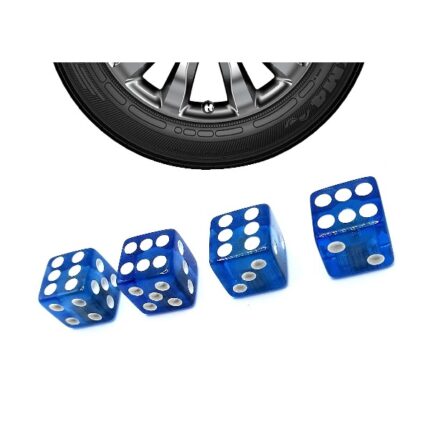 Valve Cap Set Dice 4 Piece Blue