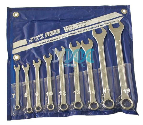 9 Piece Chrome Vanadium Combination Spanner –  7-19mm