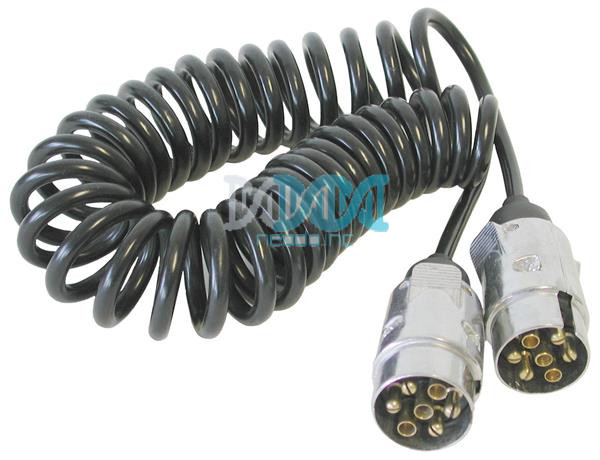 7 Core Suzi Coil Cable With Plugs 4.5M Cable