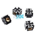 Valve Cap 4 Piece German Cross Black