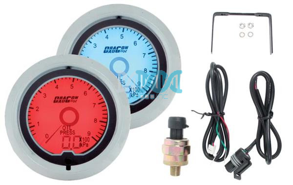 2Lcd Oil Pressure Gauge 12V