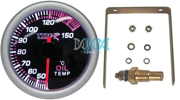 52mm Oil Temperature Gauge S/White Type-R