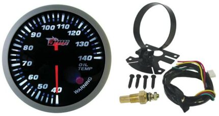 Oil Tempreture  Gauge Electrical 60mm With Sensor Sil/Black