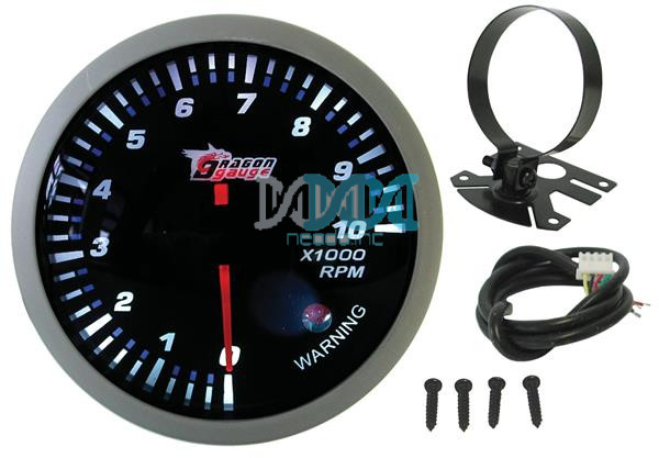 Tachometer 0-10000Rpm 60mm Sil/Black