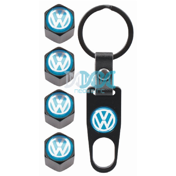 Valve Caps Set With Key Ring Vw