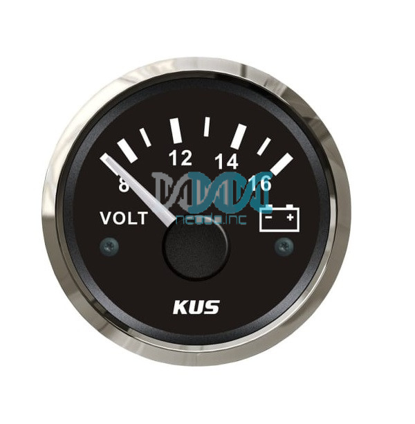 Kus Oil Pressure Gauge – 52mm – Black Face With Silver Bezel