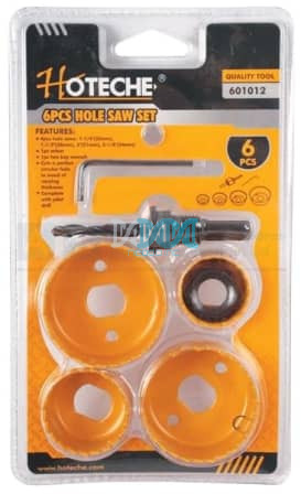 6  Piece Hole Saw Set