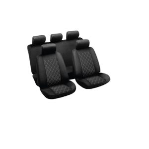 9Pce Seat Covers Grid White/Black