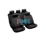 9Pce Seat Covers Grid Red/Black