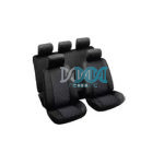 9Pce Seat Covers Grid Blue/Black