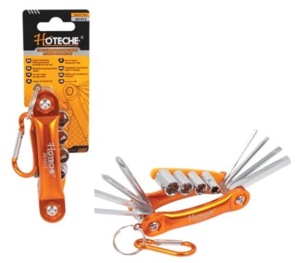Hoteche Folding Aluminium Socket & Screw Driver Set 12Pcs
