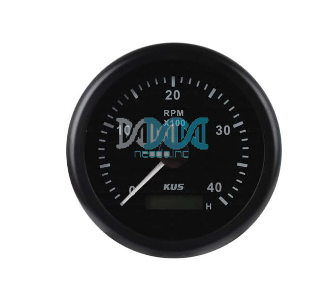 85mm Tachometer 4000RPM Black Face Black Ring 1-10 Ratio