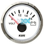 Volt Gauge 12V 52mm White Face With Stainless Steel