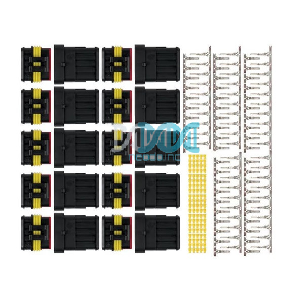 NEO-15751 Weatherproof Terminal Connector Set - 5 Way With Male and Female Blocks in Polybag - 1.5mm Cable - 10 Pack