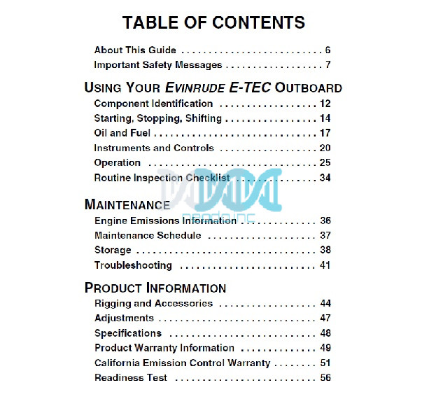 ENV15-1 Evinrude 40 50 60HP EL PL Outboard Motors Pdf Service Manual