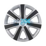 15 Grey & Carbon Wheel Cover Set
