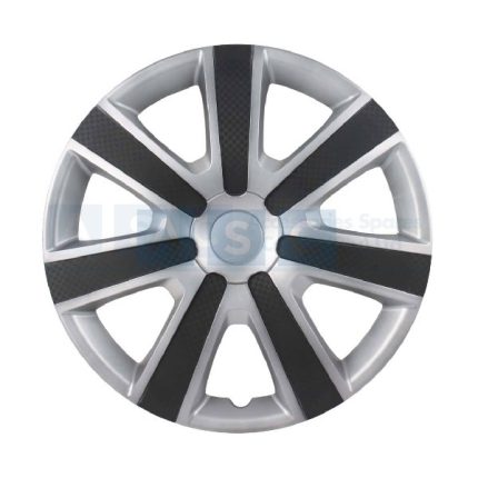 15 Grey & Carbon Wheel Cover Set