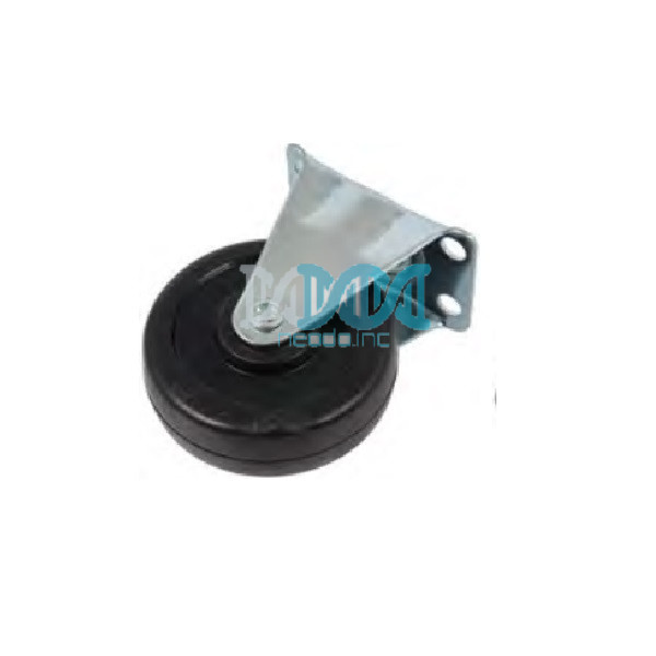 Rubber Castor Wheel 75mm Wheel No Swivel Max Weight 40Kg