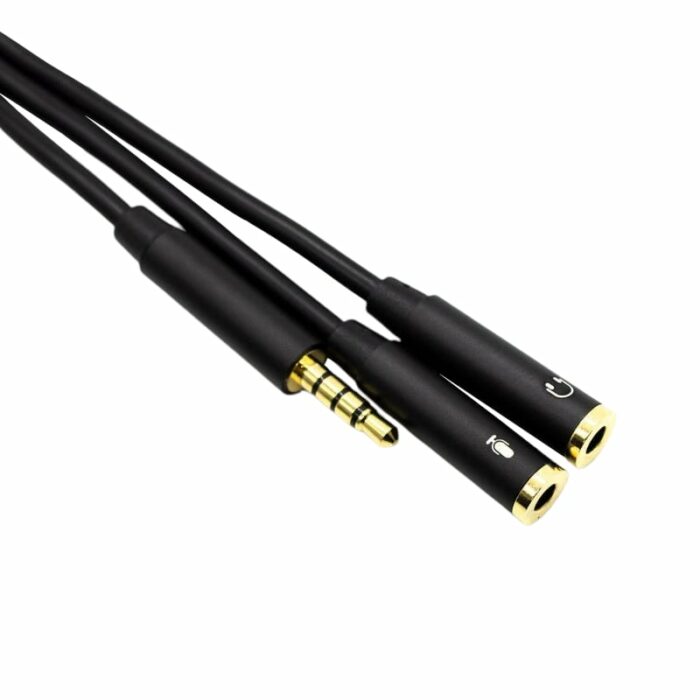 Gizzu Audio 1 X 3.5Mm (Male) To 1 X 3.5Mm (Female) Mic + 1 X 3.5Mm (Female) Headset Jack Adapter Cable