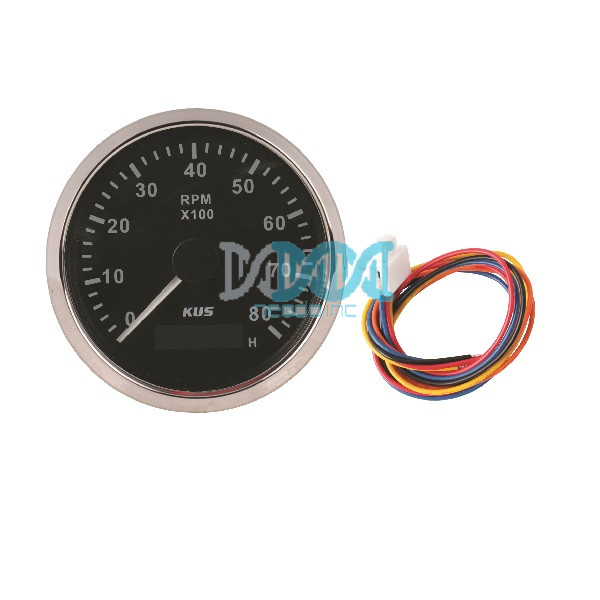 NEO-12815 Tacho Meter 8000RKpm 85mm Black Face With Stainless Steel - KUS