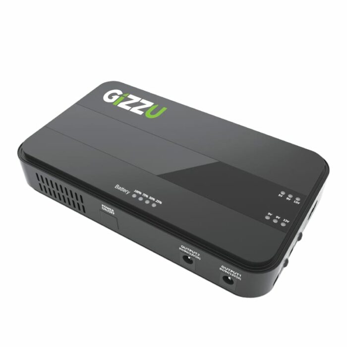 Gizzu 36W 32Wh 8800Mah Mini Dual Dc Ups Lithium – Black