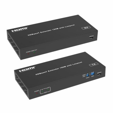 Hdcvt HDMI Hdbaset 150M 1080P Extender W/Audio Embedder And De-Embedder