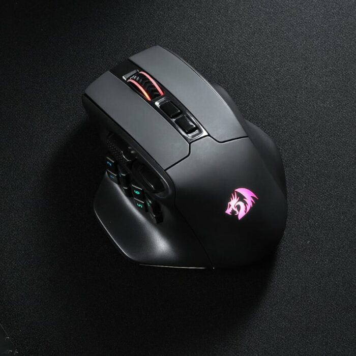 Redragon Aatrox Wireless 6200Dp Rgb Mmo Gaming Mouse – Black