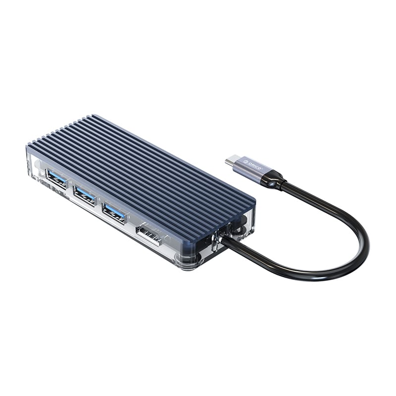 Orico 6 Port Type-C Transparent Hub – Grey