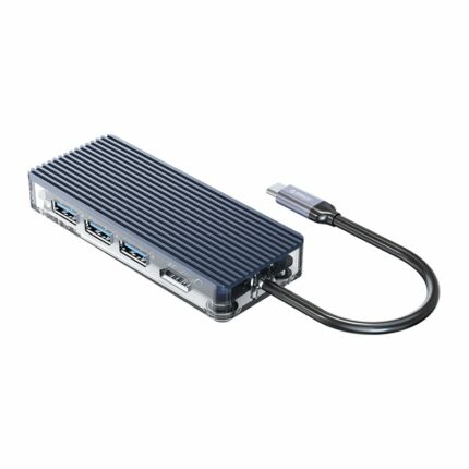 Orico 6 Port Type-C Transparent Hub – Grey