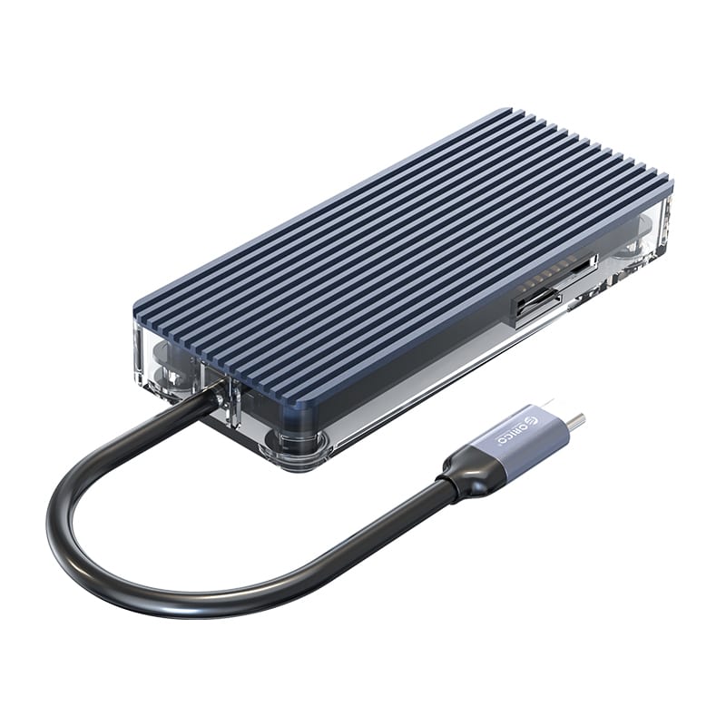 Orico 6 Port Type-C Transparent Hub – Grey