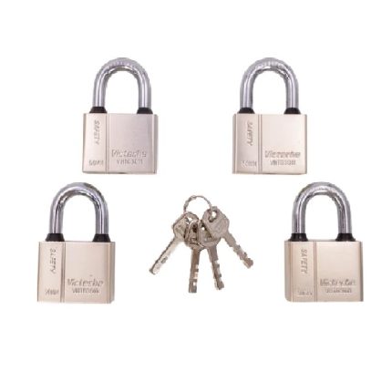 Iron Pad Lock 50mm Set Key Alike 4 Pieces