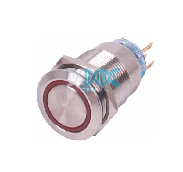 On/Off Water Proof Switch Metal Red Led 12V