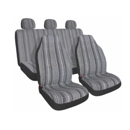 Car Seat Covers Covers Multi-Color Stripe Grey and Black