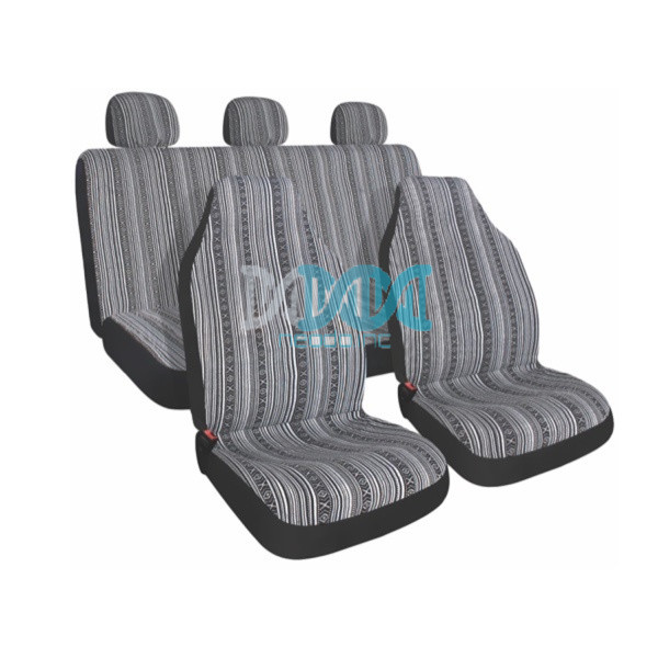 NEO-17694 Car Seat Covers Covers Multi-Color Stripe Grey and Black