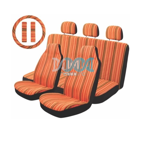 NEO-17696 Car Seat Covers Covers Multi-Color Stripe Orange