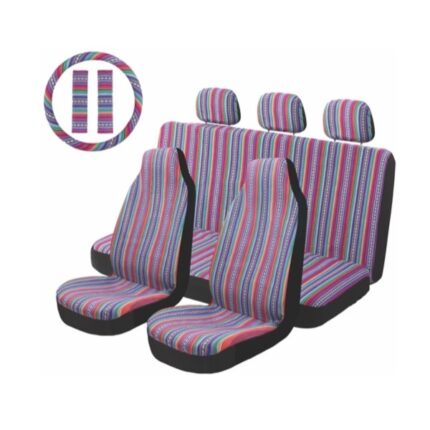 Car Seat Covers Covers Pink Multi-Color Stripe