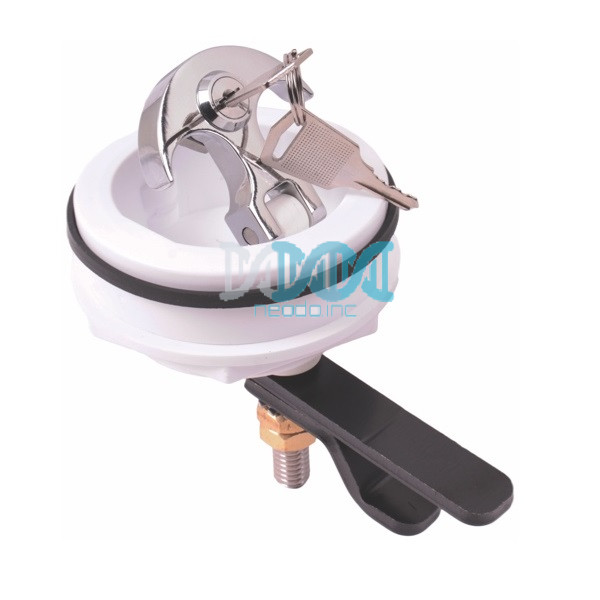 NEO-17862 Latch Lock Flush Mtg White D=63.5mm Od=73.66mm Plastic With Keys