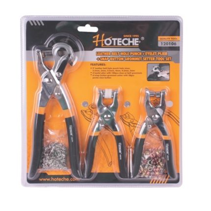 Leather Belt Hole Punch+Eyelet Plier +Snap Button Grommet Setter Tool Kit