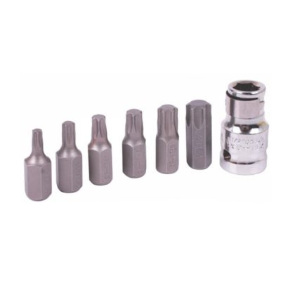 Torx Bit Set 1/2 Drive 7 Pieces 7Piece Torx (25-30-40-45-50-55 & Adaptor)