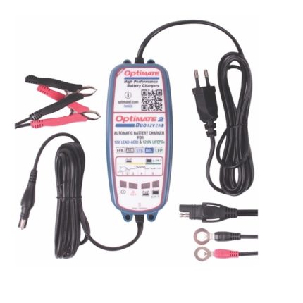 OptiMate 2 Duo Automatic Battery Charger - 2Amp Std & Lithium Batteries