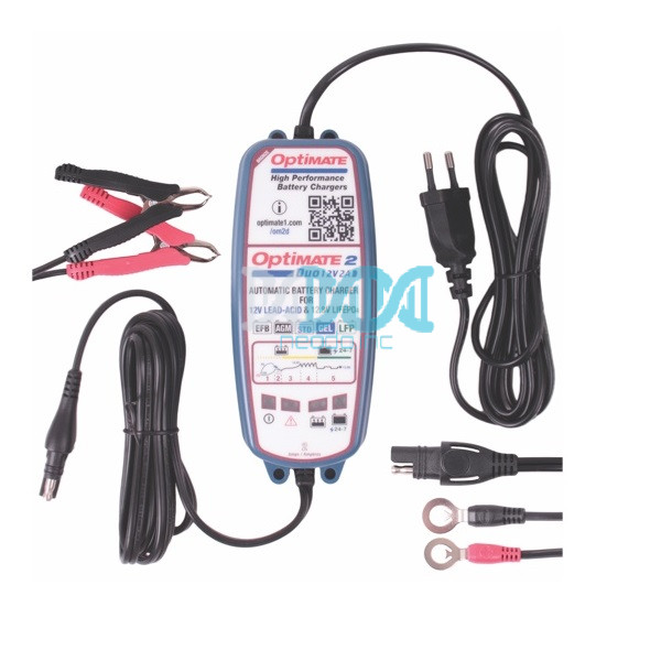 NEO-17988 OptiMate 2 Duo Automatic Battery Charger - 2Amp Std & Lithium Batteries