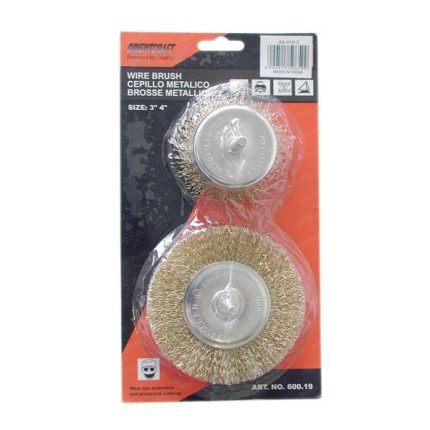 Wire Brush 2 Piece 34 Assorted With Shaft