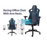 Racing Blue/Red Office Chair With Arm Rest
