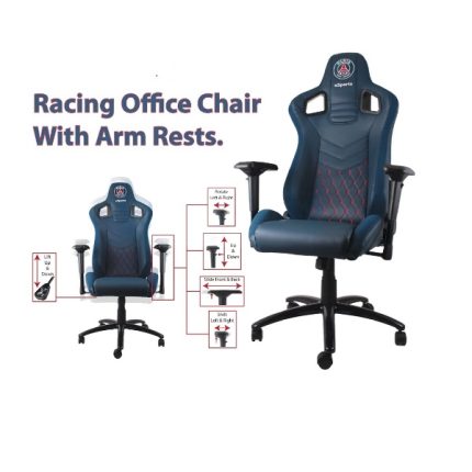 Racing Blue/Red Office Chair With Arm Rest