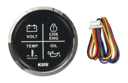 4 Function Led 52mm Warning Gauge – Black